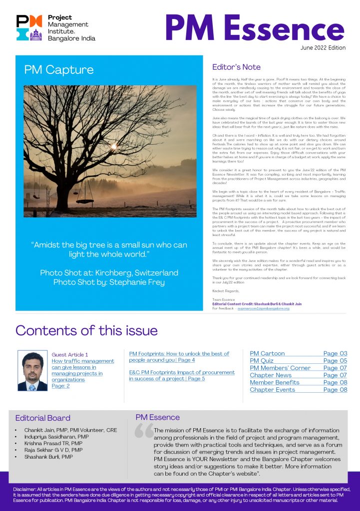 PMI Newsletter Cover